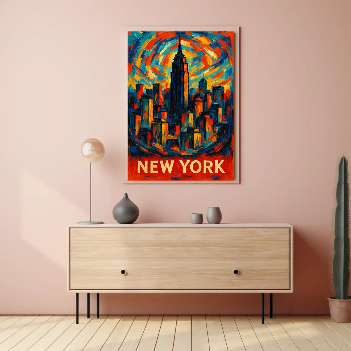Vibrant New York Skyline Poster Wall Art 18x24 Inches