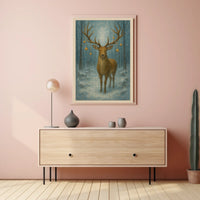 Enchanted Winter Stag Poster