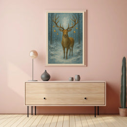 Enchanted Winter Stag Poster