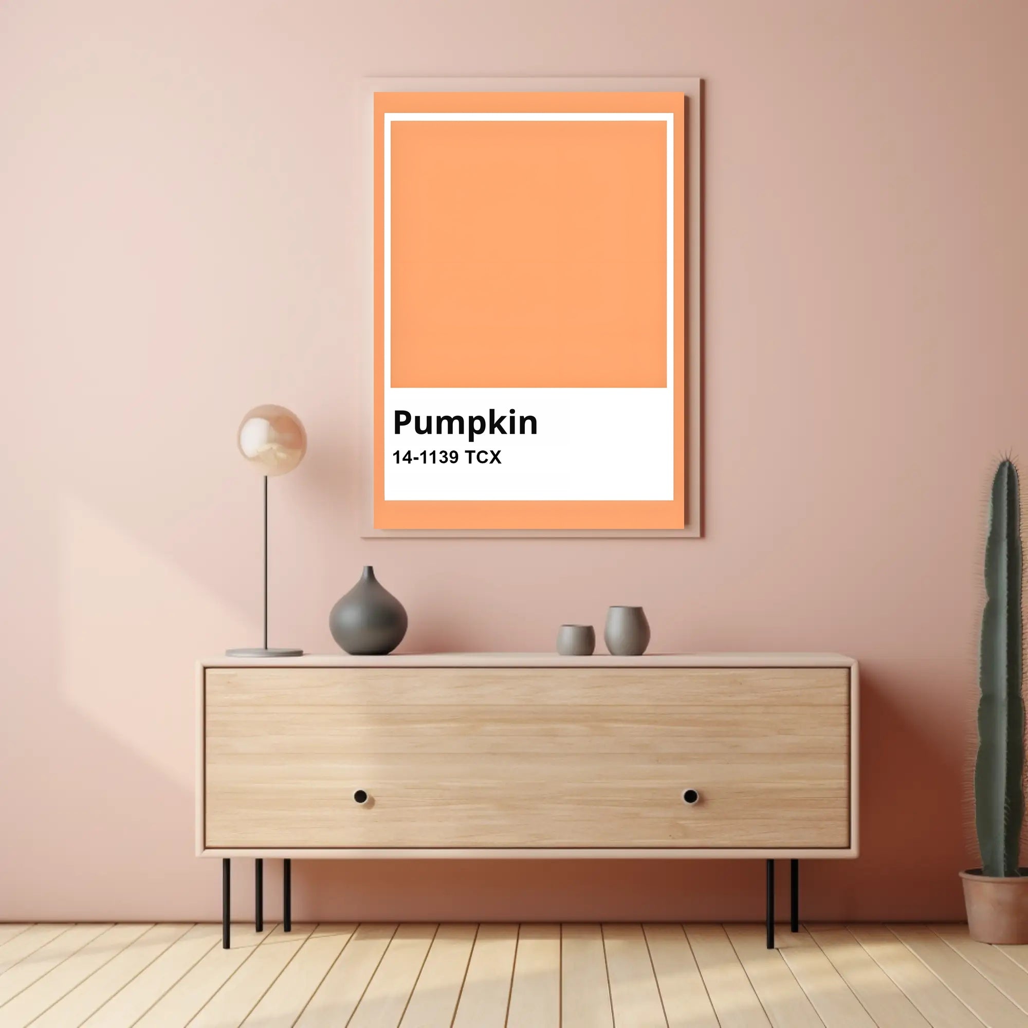 Minimalist Pumpkin Color Swatch Modern Artistic Poster PosterGoat