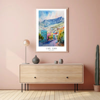 Cape Town Cityscape Watercolor Art Poster Urban or Cityscape Poster PosterGoat