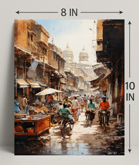 Bustling Market Street Poster