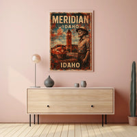 Meridian Idaho Nostalgic Scenic Travel Wanderlust Poster