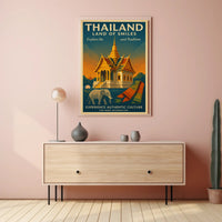 Thailand Vintage Travel Poster for Cultural Heritage Enthusiasts