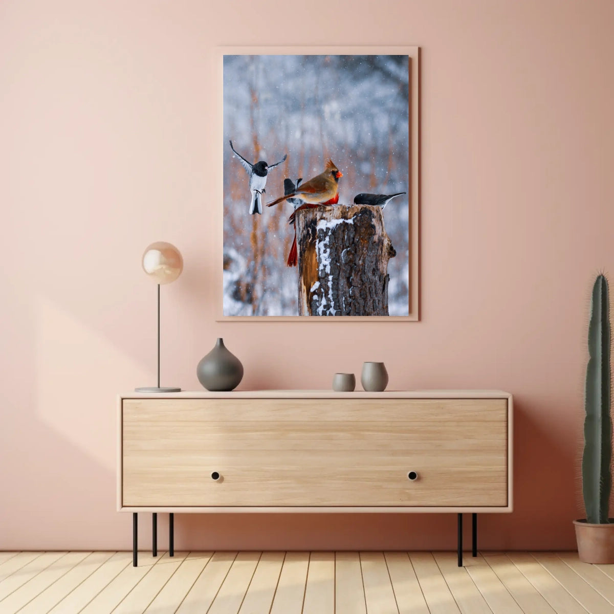 Winter Birds In Flight Poster