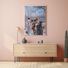 Winter Birds In Flight Poster