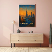 Dubai Skyline Poster: Tradition Meets Modernity at Sunset