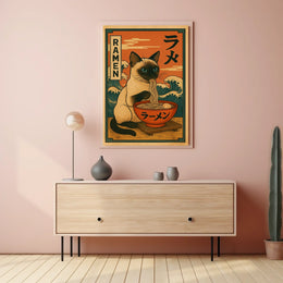 Ramen Cat Delight Poster