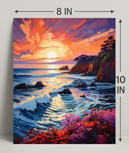 Vibrant Coastal Sunset Poster PosterGoat