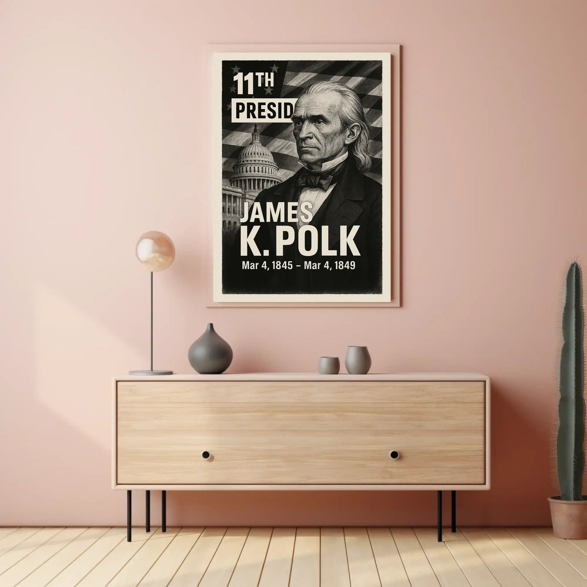 James K. Polk 11th President of the United States Digital Montaje Poster