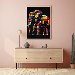 Colorful Geometric Elephant Poster