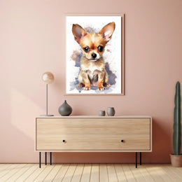 Chihuahua Watercolor Portrait Poster Art Print