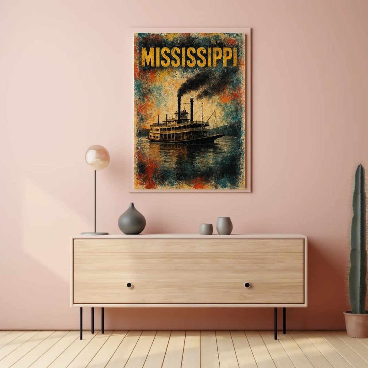 Mississippi Steamboat Journey Poster
