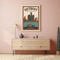 Detroit The Motor City Poster PosterGoat