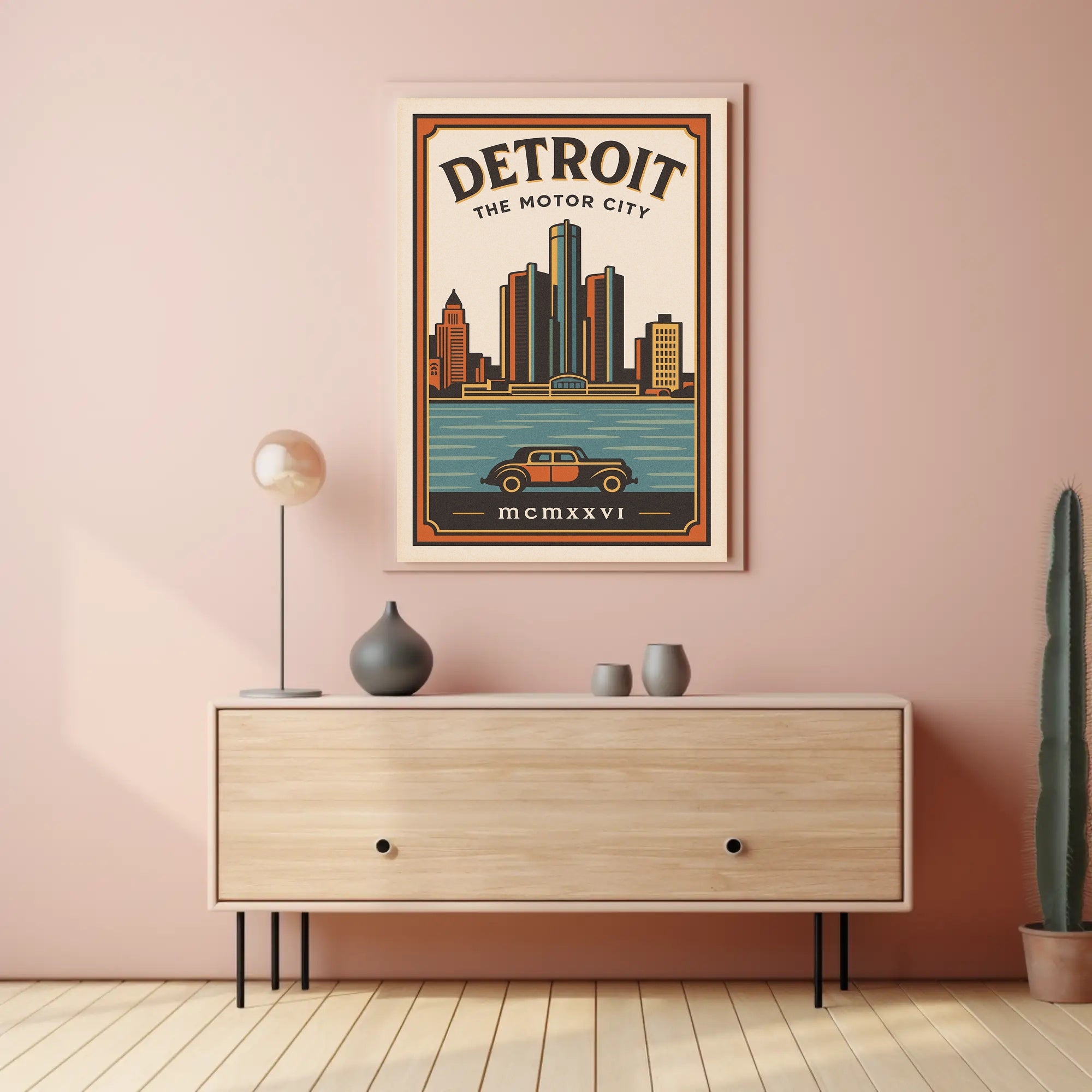 Detroit The Motor City Poster PosterGoat