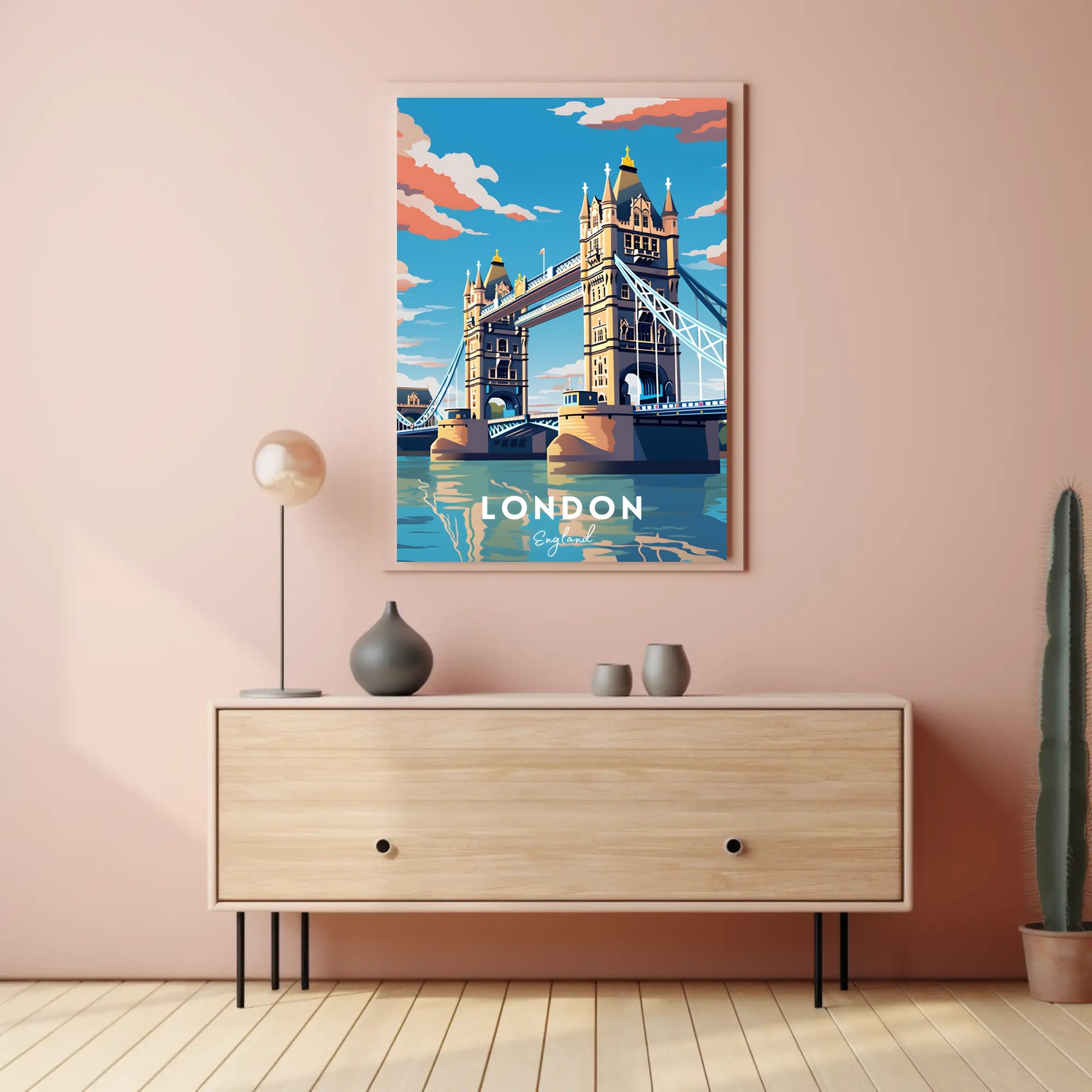 London Tower Bridge Travel Poster