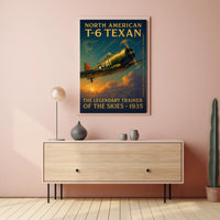 North American T-6 Texan Vintage Aviation Poster