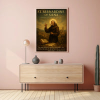 St Bernardine Of Siena Religious Poster Vintage Print