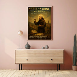 St Bernardine Of Siena Religious Poster Vintage Print