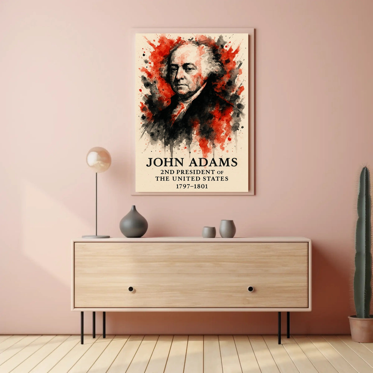John Adams Watercolor Portrait Historical or Presidential Poster