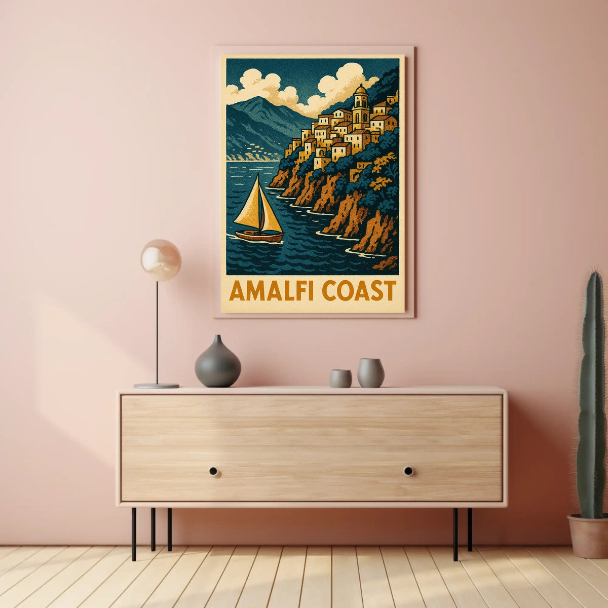 Amalfi Coast Travel Poster 18x24 Coastal Wall Art Print