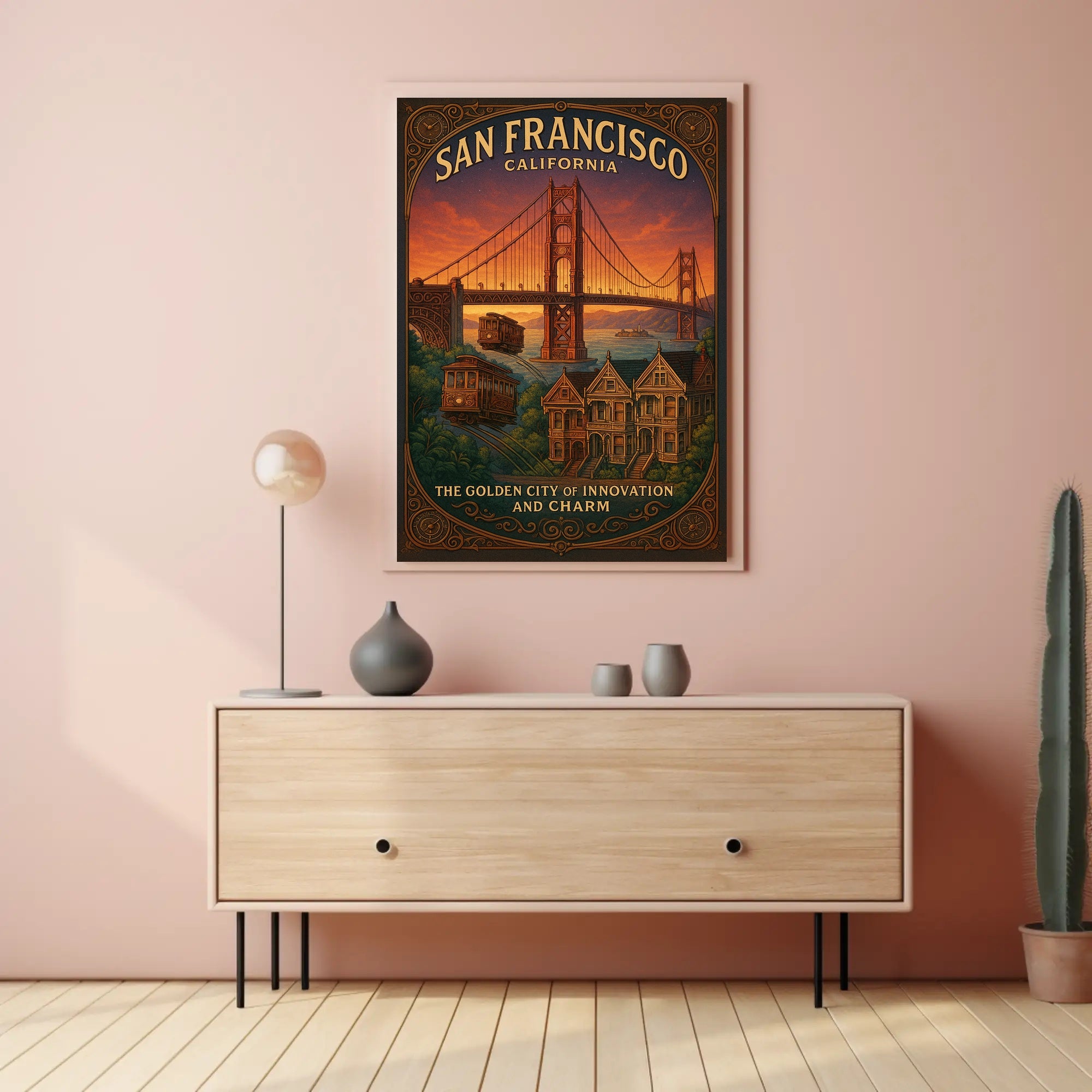 San Francisco Travel Poster Vintage City Wall Art