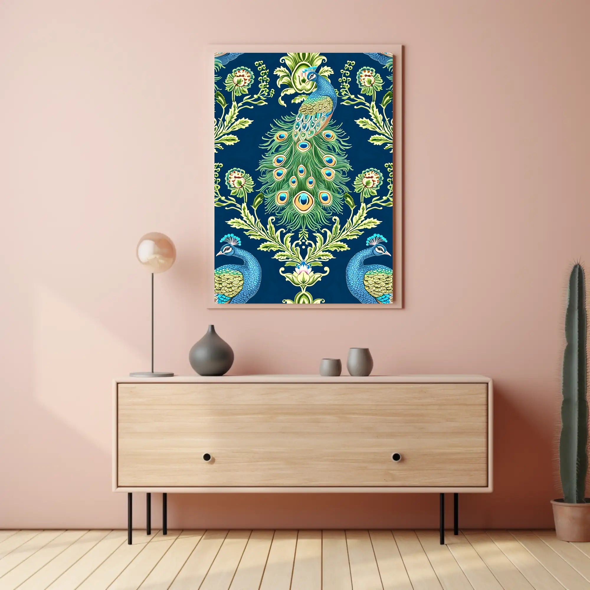 Majestic Peacock Elegance William Morris Art Poster