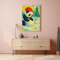 Festive Panda in Winter Wonderland Poster