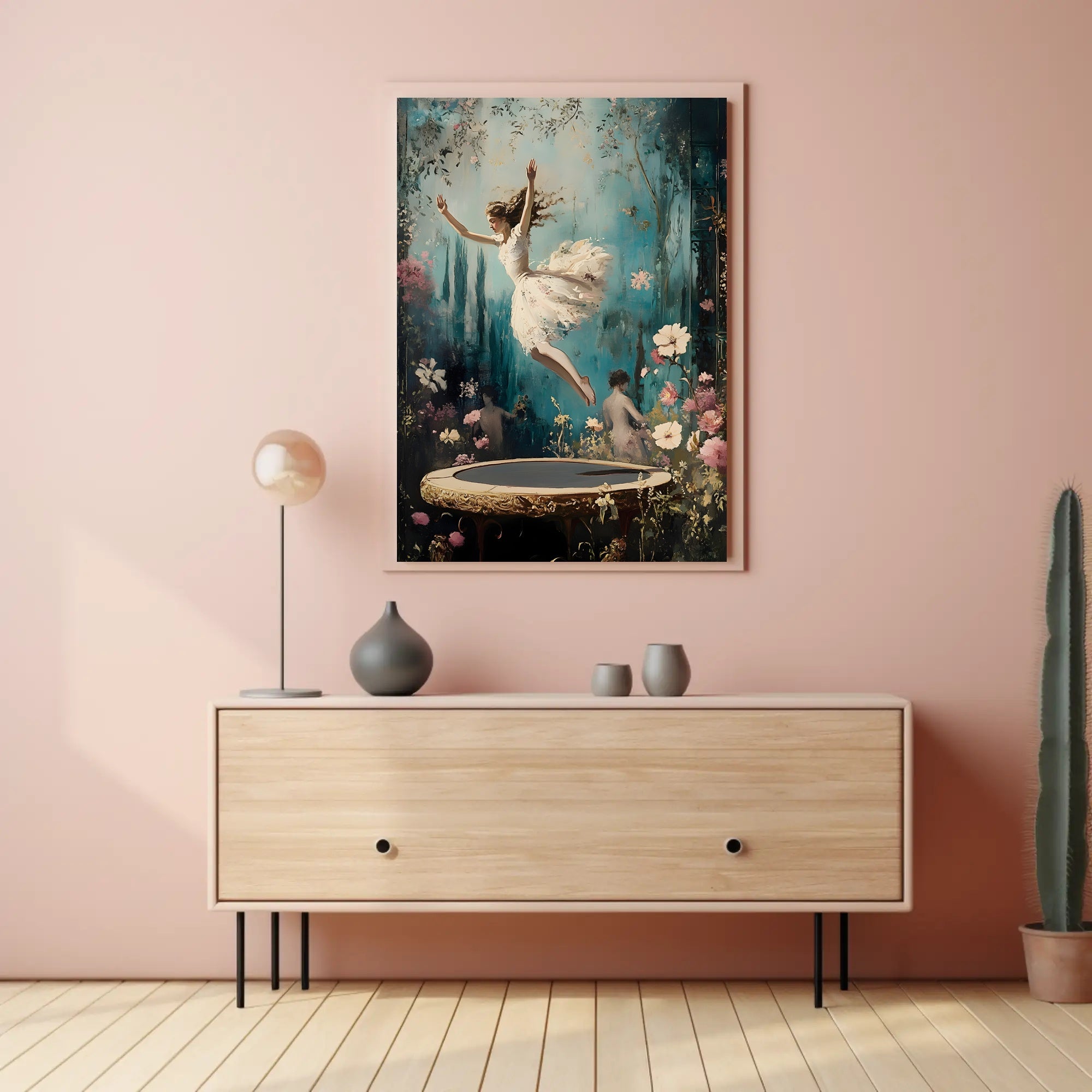 Enchanted Leap Poster Vintage Ballerina Wall Art