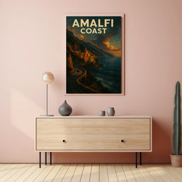 Amalfi Coast Poster Wall Art 18x24 Coastal Decor Print