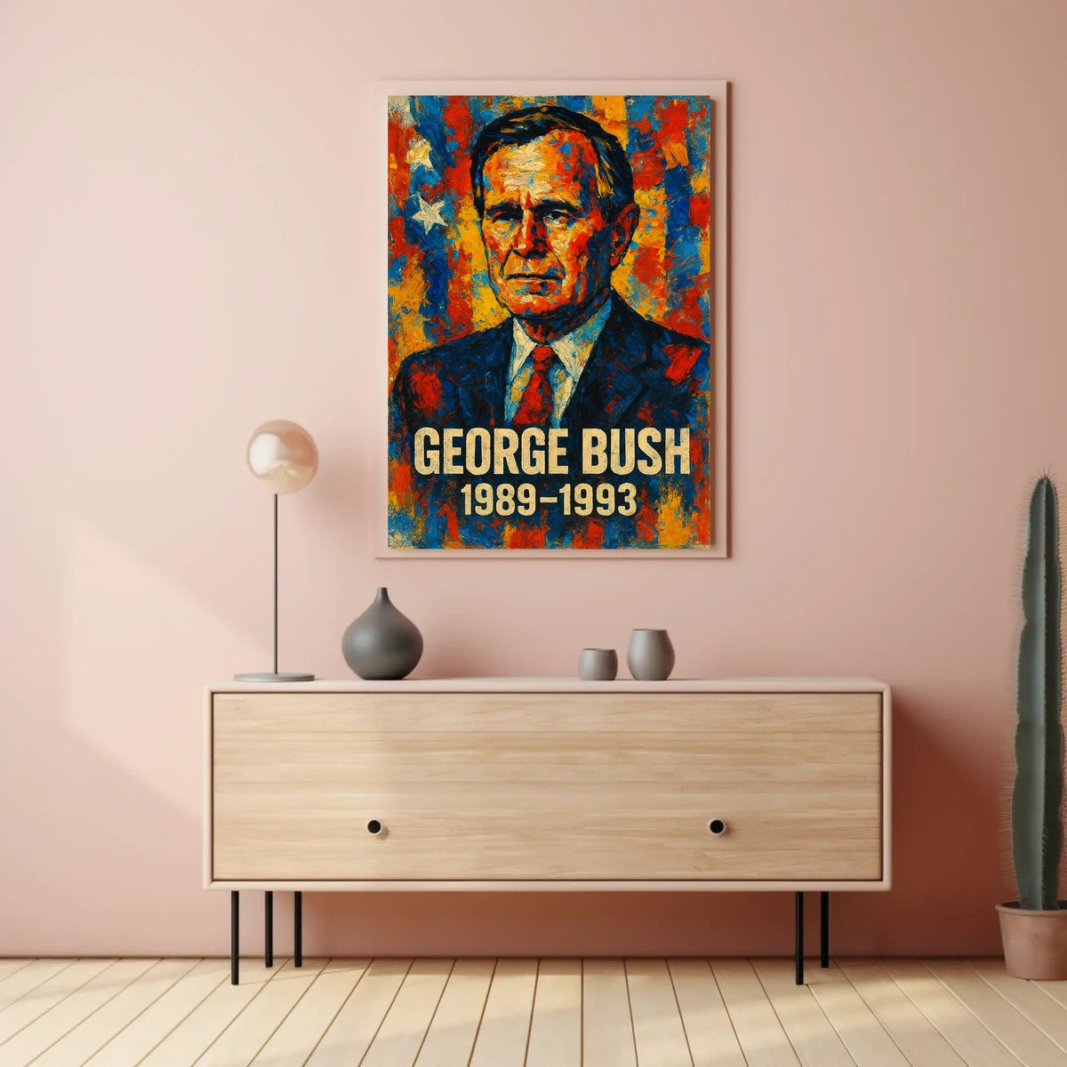 George H. W. Bush 41st President of the United States Glitch Hop Art Poster