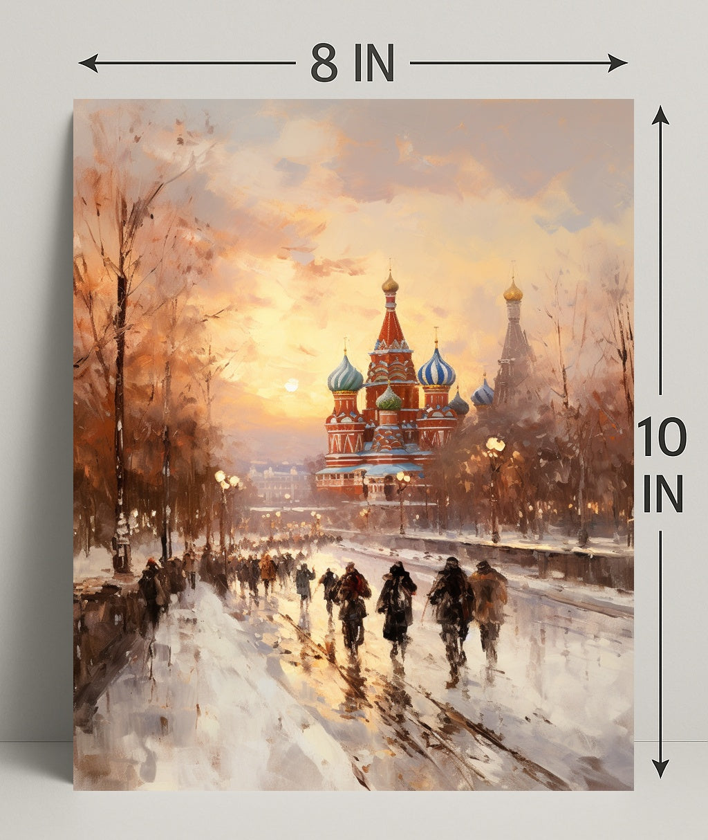 Winter Stroll By St. BasilS Cathedral Poster