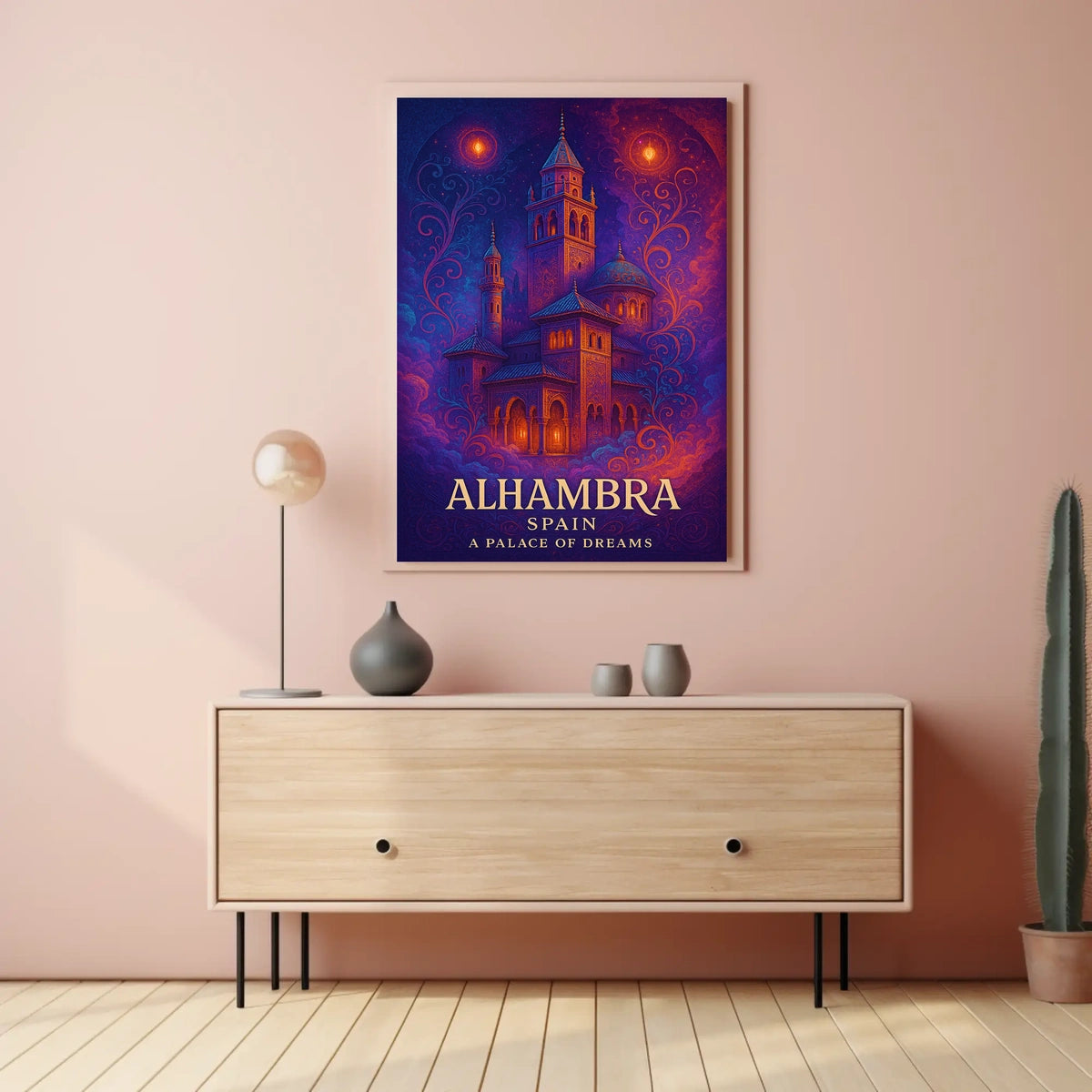 Alhambra Enchantment: Vintage Dreamscape Art Poster