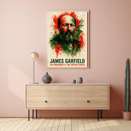 James Garfield Abstract Watercolor Portrait Historical Poster