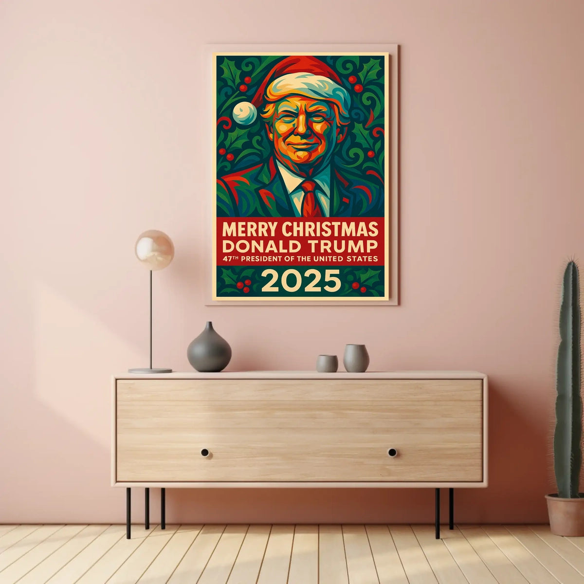 Merry Christmas Santa Hat Pop Culture Poster