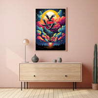 Surreal Birds and Balloon Adventure Art Poster
