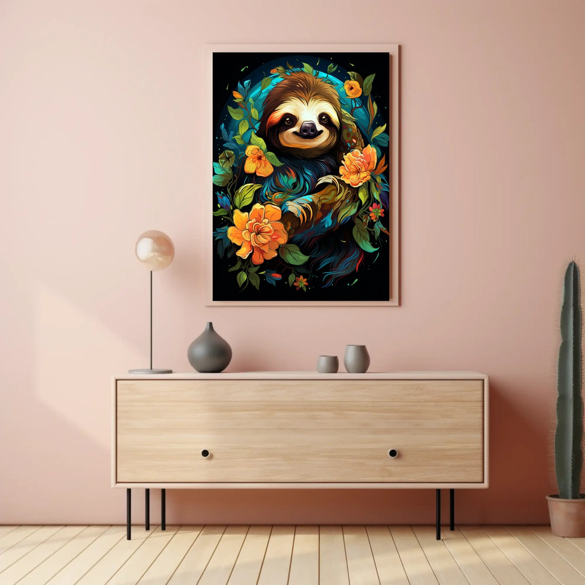 Enchanted Sloth In Bloom Poster