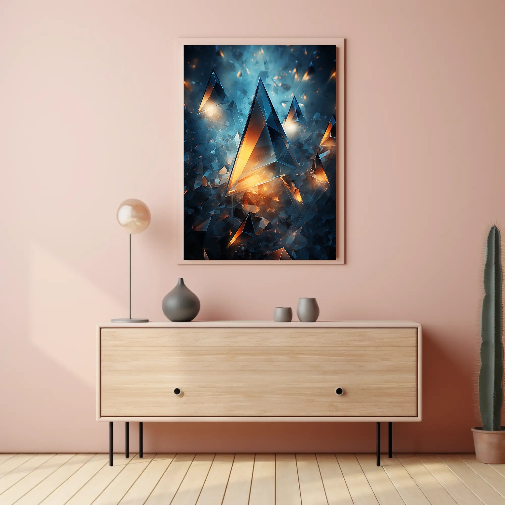 Shattered Light Abstract Geometric Art Poster