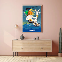 Skiing in France with the Sun Poster PosterGoat