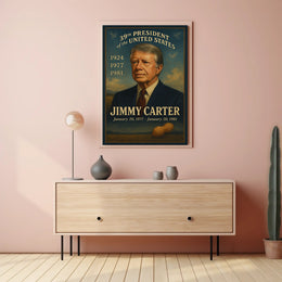 Jimmy Carter 39th President Wall Art Vintage Portrait Print PosterGoat