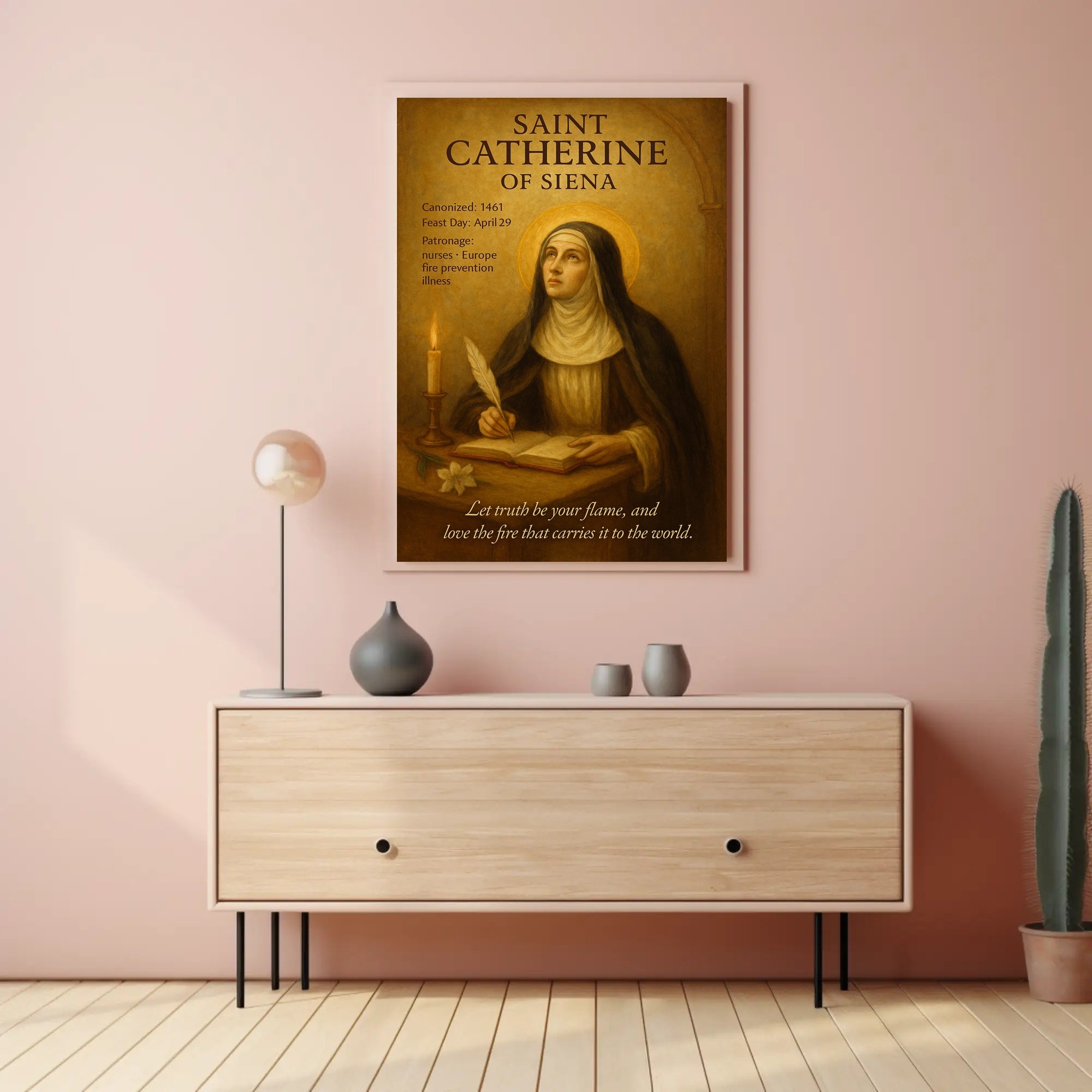 Saint Catherine of Siena Religious Inspirational Poster