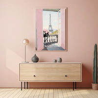 Paris Balcony View Poster Romantic Parisian Wall Art