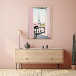 Paris Balcony View Poster Romantic Parisian Wall Art