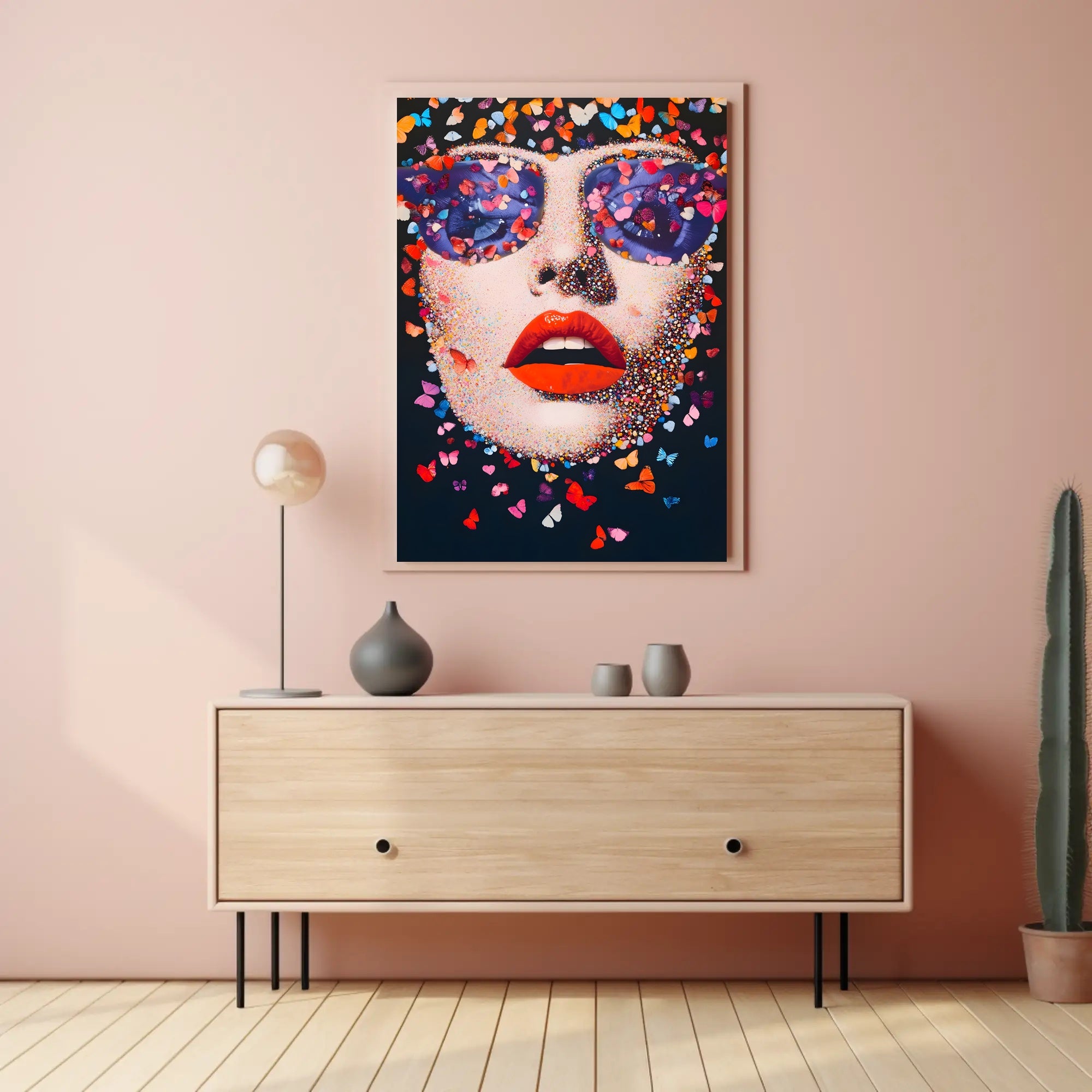 Butterfly Visage Poster Vibrant Pop Art Wall Print