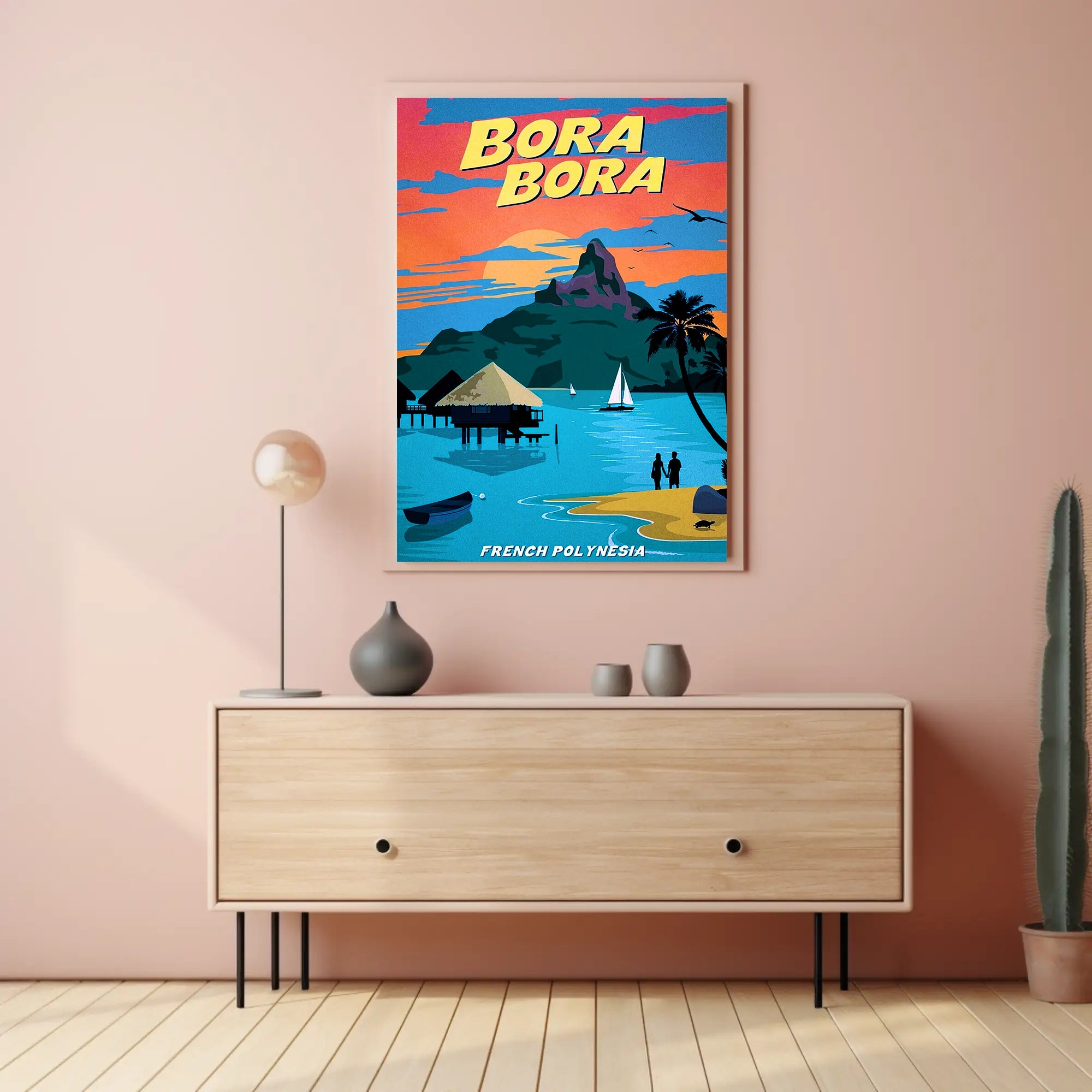 Bora Bora Romance Vintage Travel Poster PosterGoat