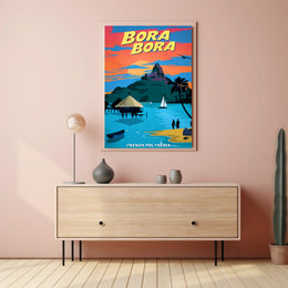 Bora Bora Romance Vintage Travel Poster PosterGoat