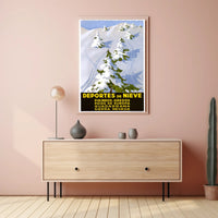 Winter Sports Adventure in Spain Travel Poster PosterGoat