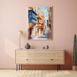 Malta Valletta Historic Street View Poster
