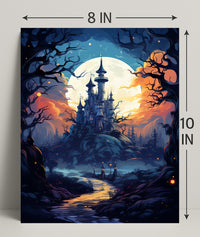Enchanted Castle Under The Moon Poster