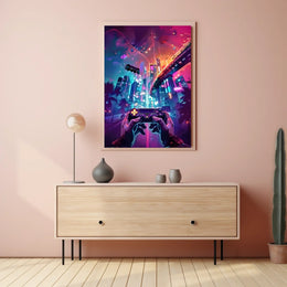 Neon Gaming Odyssey Poster